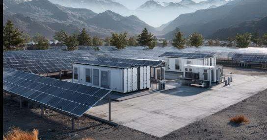 Off-grid solar power system illustration