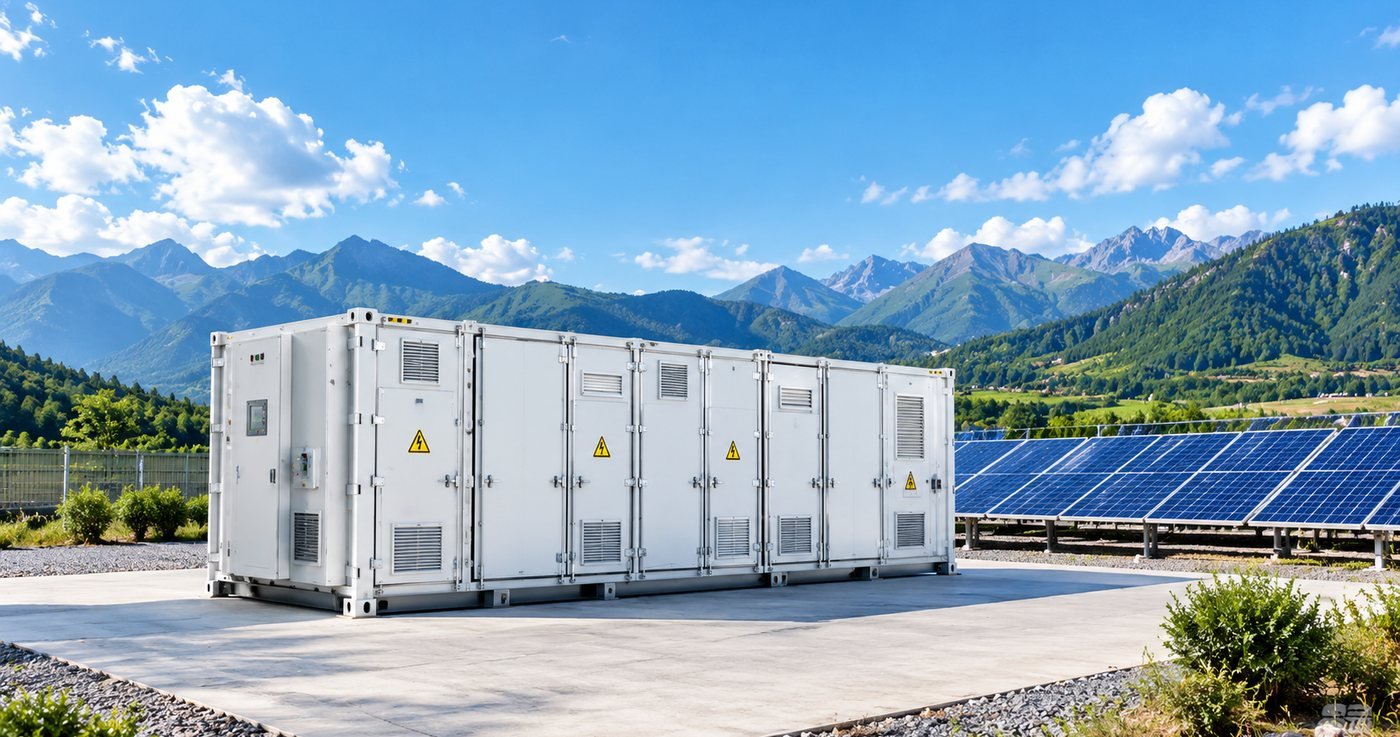 Off-grid solar power system illustration