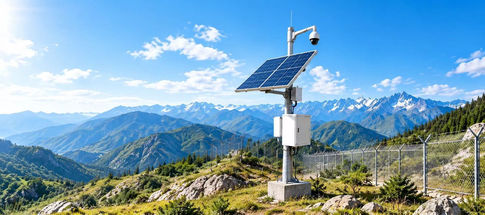 Solar power for border surveillance in remote mountains