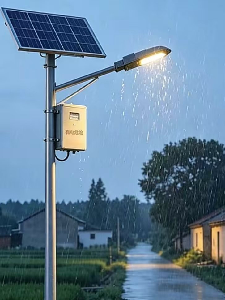 S series solar kit in rainy night street lighting