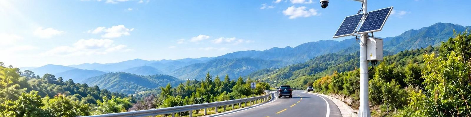 Off-grid solar power for road security monitoring