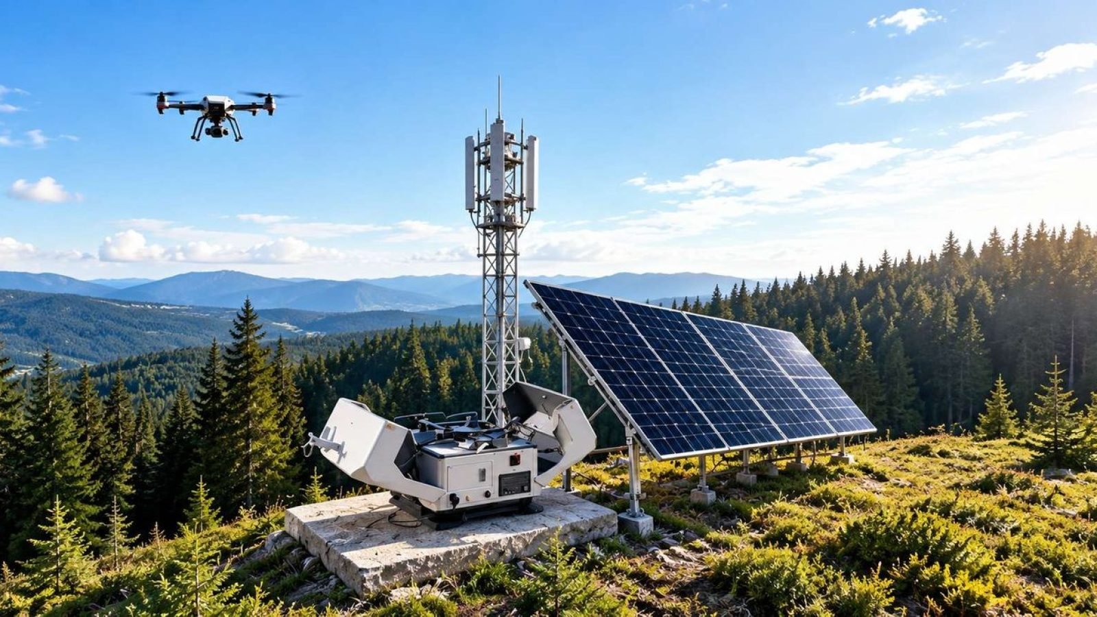Solar power supply for UAV patrol stations